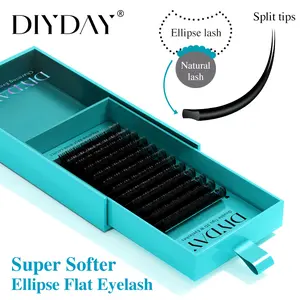 DIYDAY Ellipse Flat Eyelash Extensions 0.15 0.20 Super Softer Individual Flat Lashes Natural Look False Eyelashes for Makeup - 200007566:352686 200007567:201299273 200007568:100016944