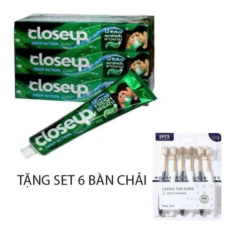 [ MUA 5 TẶNG 6 ] COMBO 5 TUÝP KEM ĐÁNH RĂNG CLOSEUP 160g TẶNG KÈM 1 VỈ 6 BÀN CHẢI