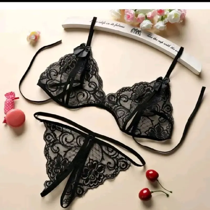 Bra Set + G String Sexy Renda Pita 0