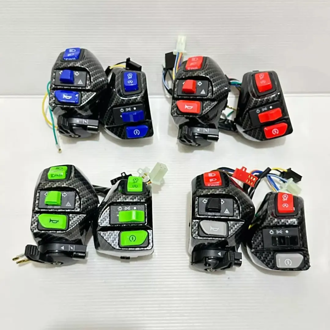 saklar mio vietnam set pass beam carbon merah biru hijau kombinasi sepasang kiri kanan universal motor mio aerox soul jup z vega mx