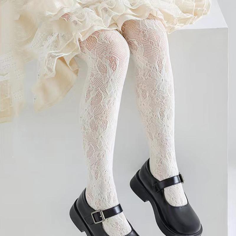 Product Introduction of 1pc Youngsters's Summer Ultra-thin Flower Mesh Tights Girls Jacquard Mesh Tights and Tights Youngsters's Tights and Tights Summer Ultra-thin Mesh Dark Flower Tights Girls Body Tights 5