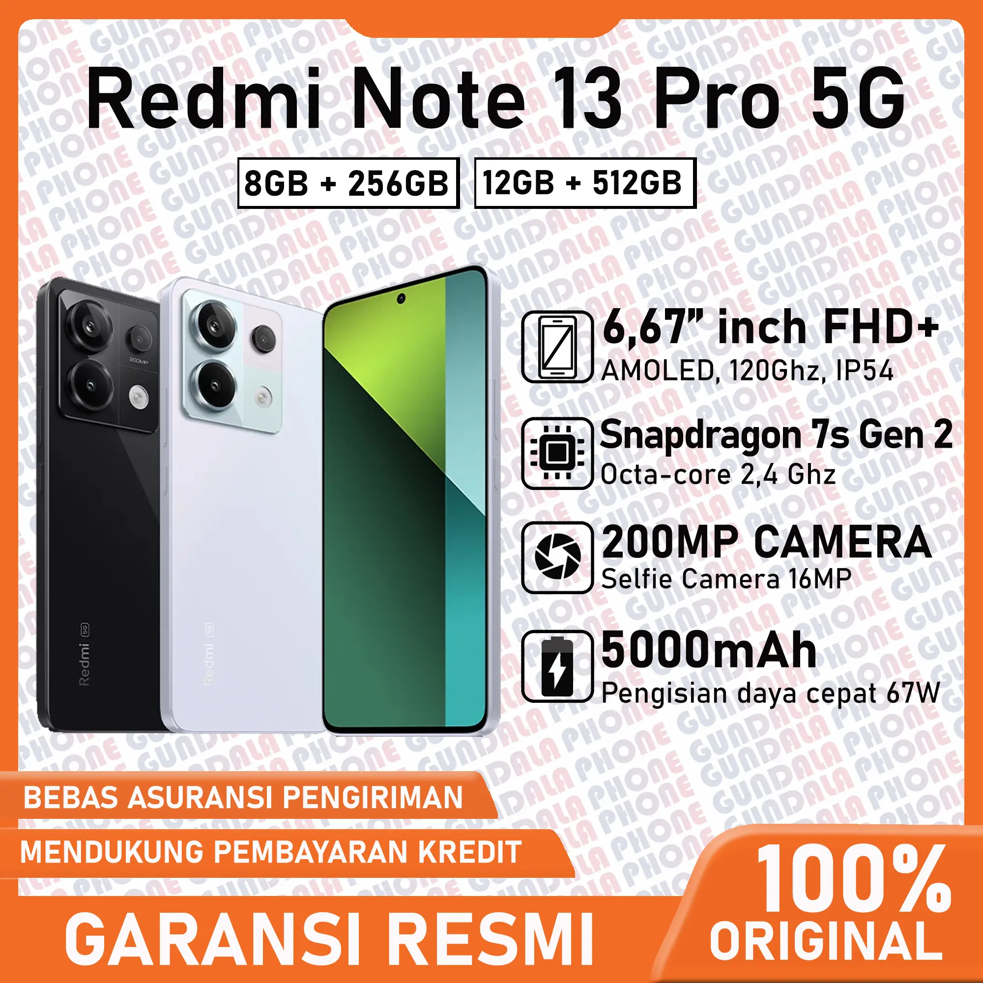 (IRVAN GALIH LIVE) Xiaomi Redmi Note 13 Pro 5G 8/256GB - Garansi resmi