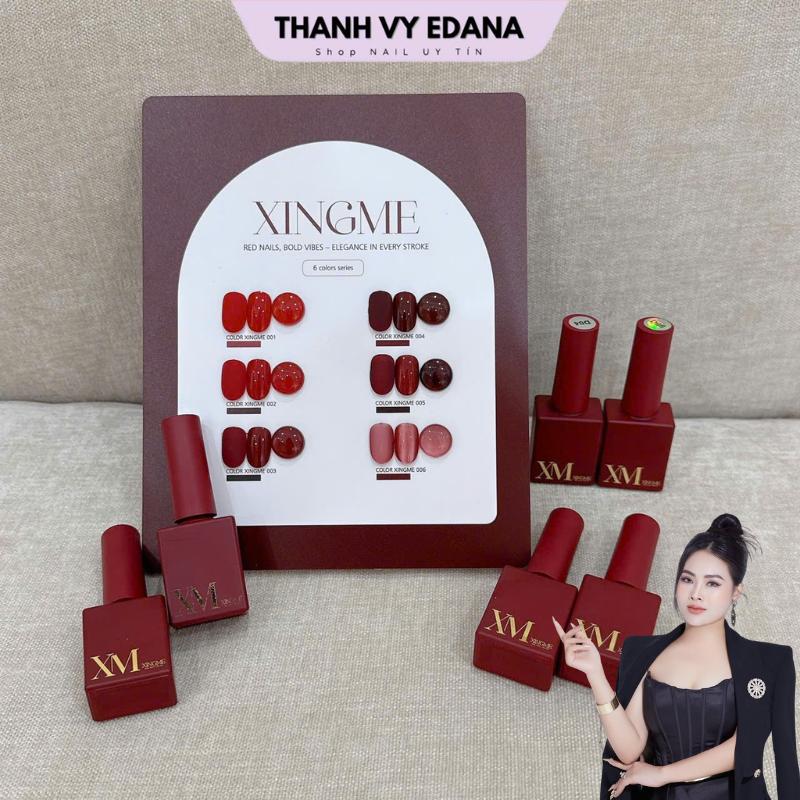 Set Sơn Gel Đỏ XINGME 6 Màu – Đỏ Thạch Rượu Đỏ Ớt Đỏ Tươi THANH VY EDANA