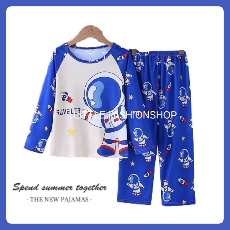 (4-13T) Baju tidur anak cowok lengan panjang celana panjang piyama anak cowok 4