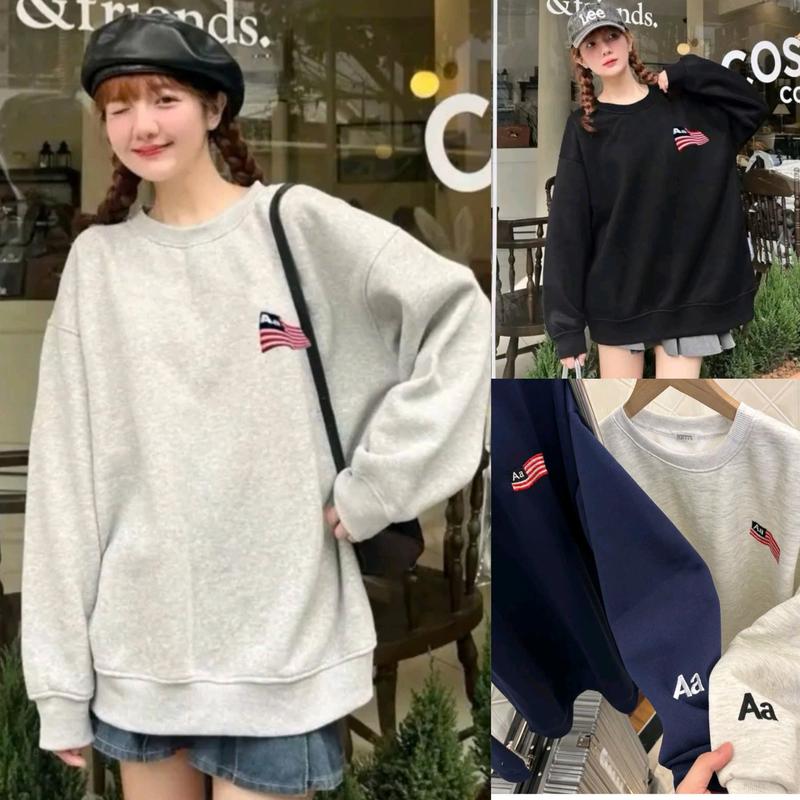 Áo Nỉ SwT Thêu Chất Nỉ Bông Phong Cách Cá TínH Dáng Thụng Nam Nữ Mặc Nhà Đi Chơi Giá Bình Dân Top Women Men Trend Bo Chun Học Sinh Byth