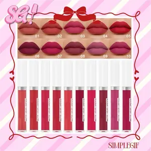 19 Pilihan Warna Lipstik Bibir Matte Tahan Air Lipstick Matte Waterproof Lipcream Lipmatte Liquid 19 Color Colors Long Lasting LIP014