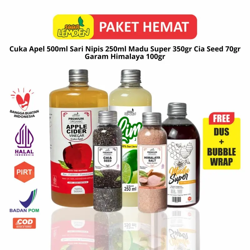 SUUR LEMOEN Paket 5 in 1 Cuka Apple Cider Vinegar Premium With The Mother -  Suur Lemoen Jakarta Timur 1