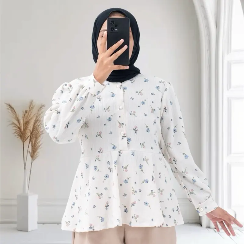 HANA BLOUSE | SET FLORAL | SET ROK KOREAN STYLE | KANCING DEPAN