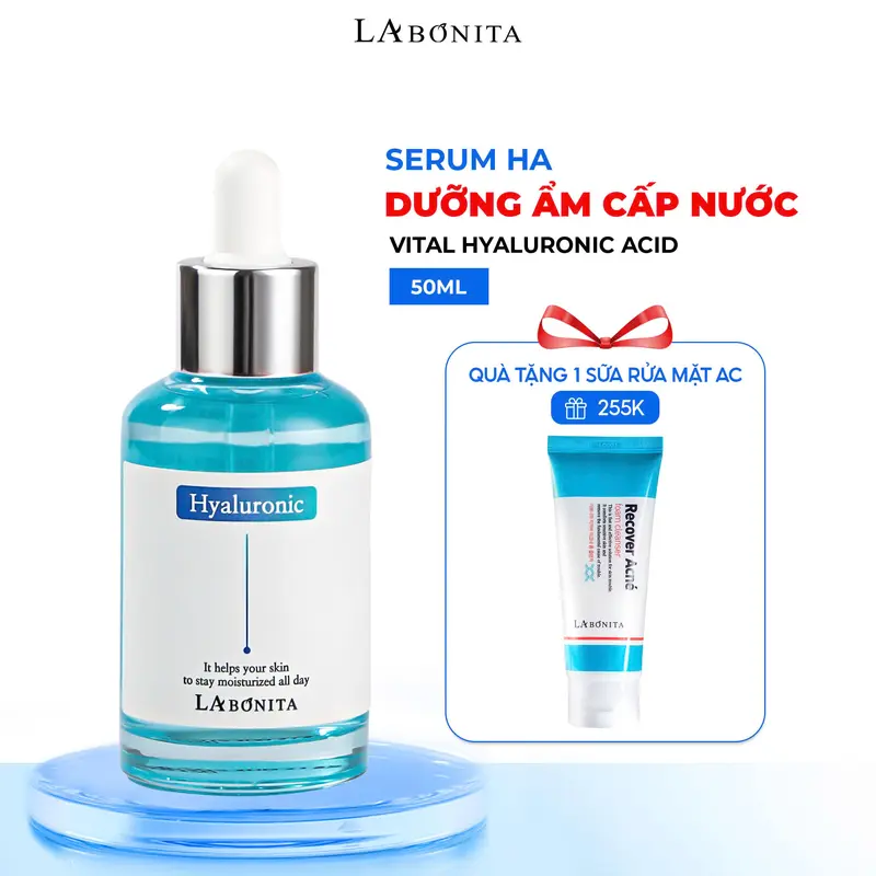 [Tặng 1 SRM] Serum HA Dưỡng Ẩm Và Làm Dịu Da La Bonita Vital Hyaluronic Acid Serum 50ml Skincare Dưỡng Ẩm Da 0