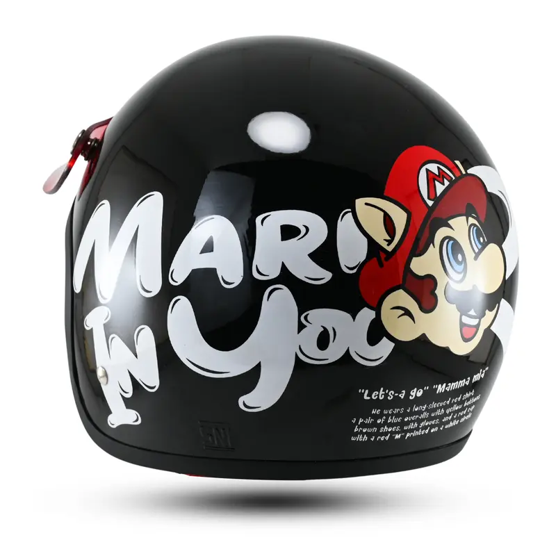 Helm Biru Pororo Bogo Retro Anak cowok lucu  karakter kartun SNI kekinian Kaca Motorcycle 8