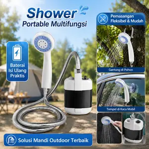 Shower Portable Elektrik Rechargeable Outdoor Camping Mandi Air Portabel Praktis Serbaguna Multifungsi: mandi camping, cuci mobil, cuci hewan, outdoor travel