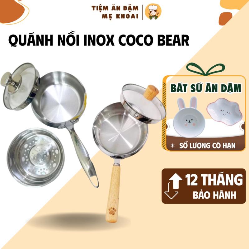 Quánh Inox 304 Nguyên Khối Mumbebe – 3 Đáy Dày Nắp Kính Cường Lực An Toàn Cho Bé Ăn Dặm