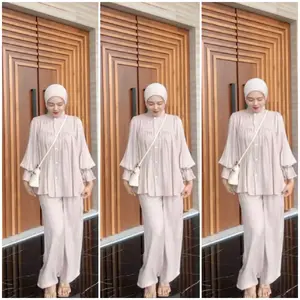 Setelan Motif Salur Bahan Rayon Premium LD 115 CM