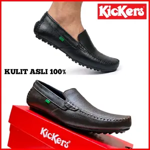 SEPATU KICKERS PRIA KULIT ASLI SIZE 39 - 44 / SEPATU KERJA KANTOR COWOK / SEPATU PANTOFEL SLIP ON MOKASIN WEDDING