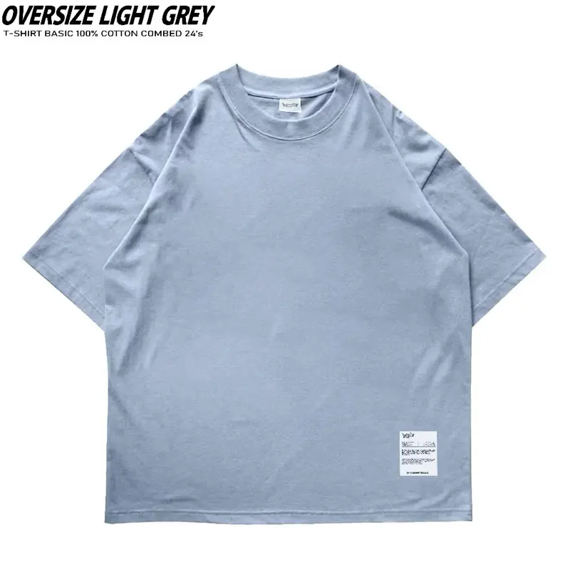 Oversize Polos Cotton 24s Warna Abu Tua | Baju Oversize Polos Premium Unisex Pria Wanita 1