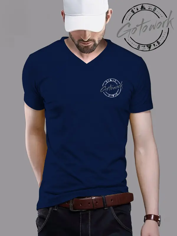 Kaos GO TO WORK Oblong Lengan Pendek Pria Wanita Dewasa  sablon DTF Polyflex V-Neck - Ukuran L, XL, XXL - Distro Sablon Cowok Baju Atasan Unisex Motif Keren Hitam 6