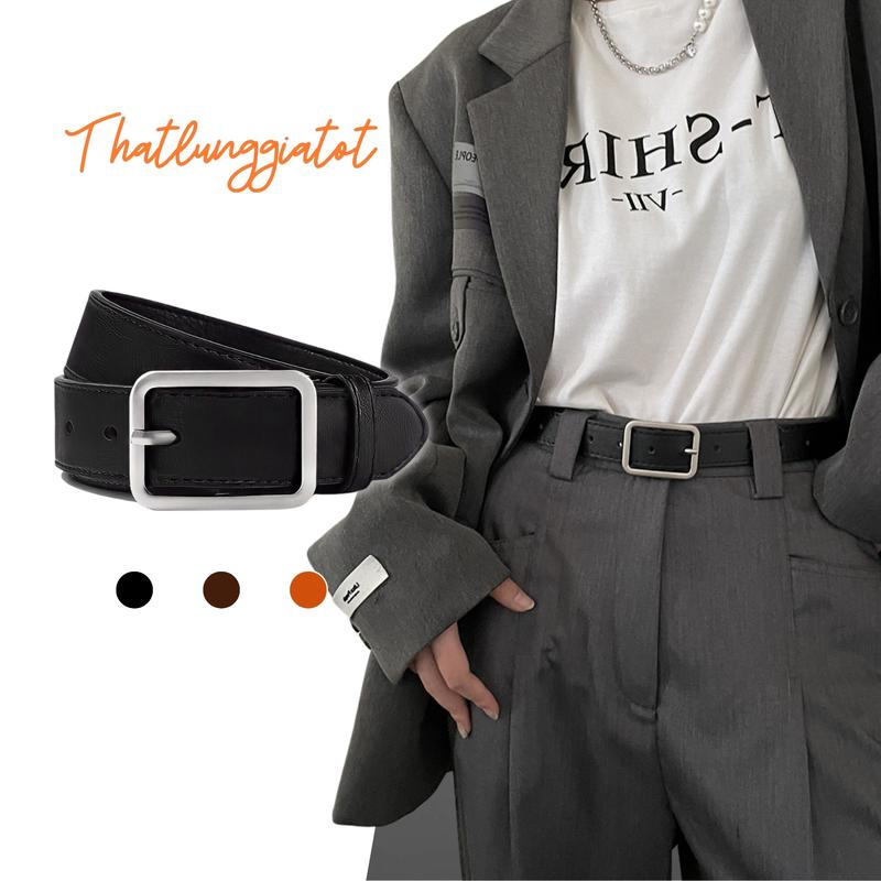 Thắt Lưng nam nữ bản nhỏ mặt chữ nhật, dây nịt học sinh đơn giản cho nam nữ bản 2.8cm TL034 - Thắt Lưng Giá Tốt