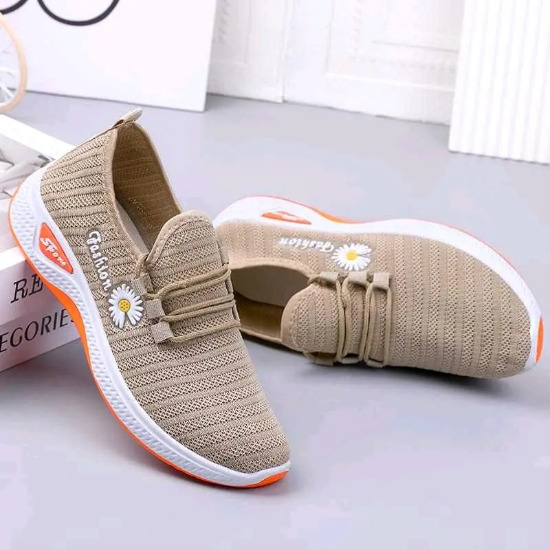 SNEAKERS SPORTY WANITA MOTIF POLOS RAJUT RUNNING SW03 / SW03N /Sepatu Sneakers sporty kanvas Karet Shoes Casual Hitam Merah 4
