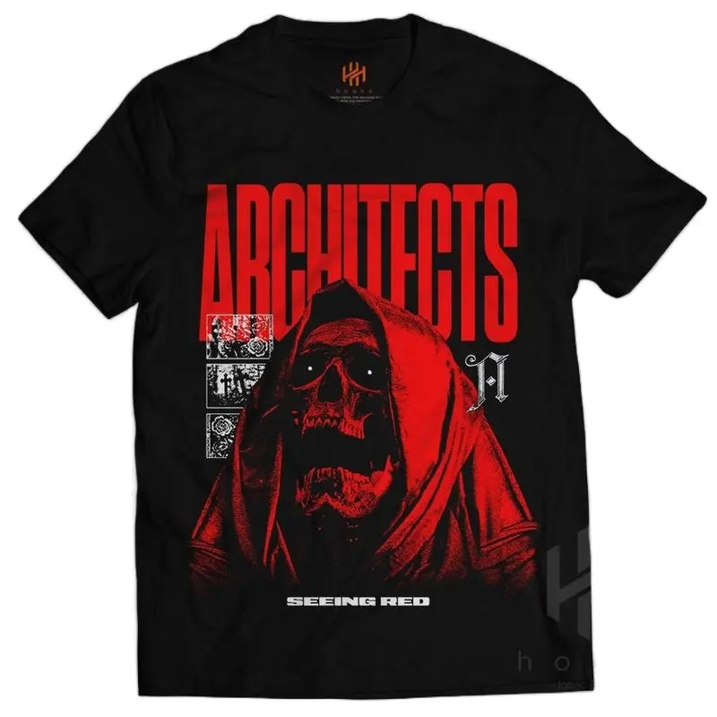 Kaos Architects - Seeing Red Satanic Cat Tshirt Distro Band Metal Bootleg 24S ~FREE STICKER
