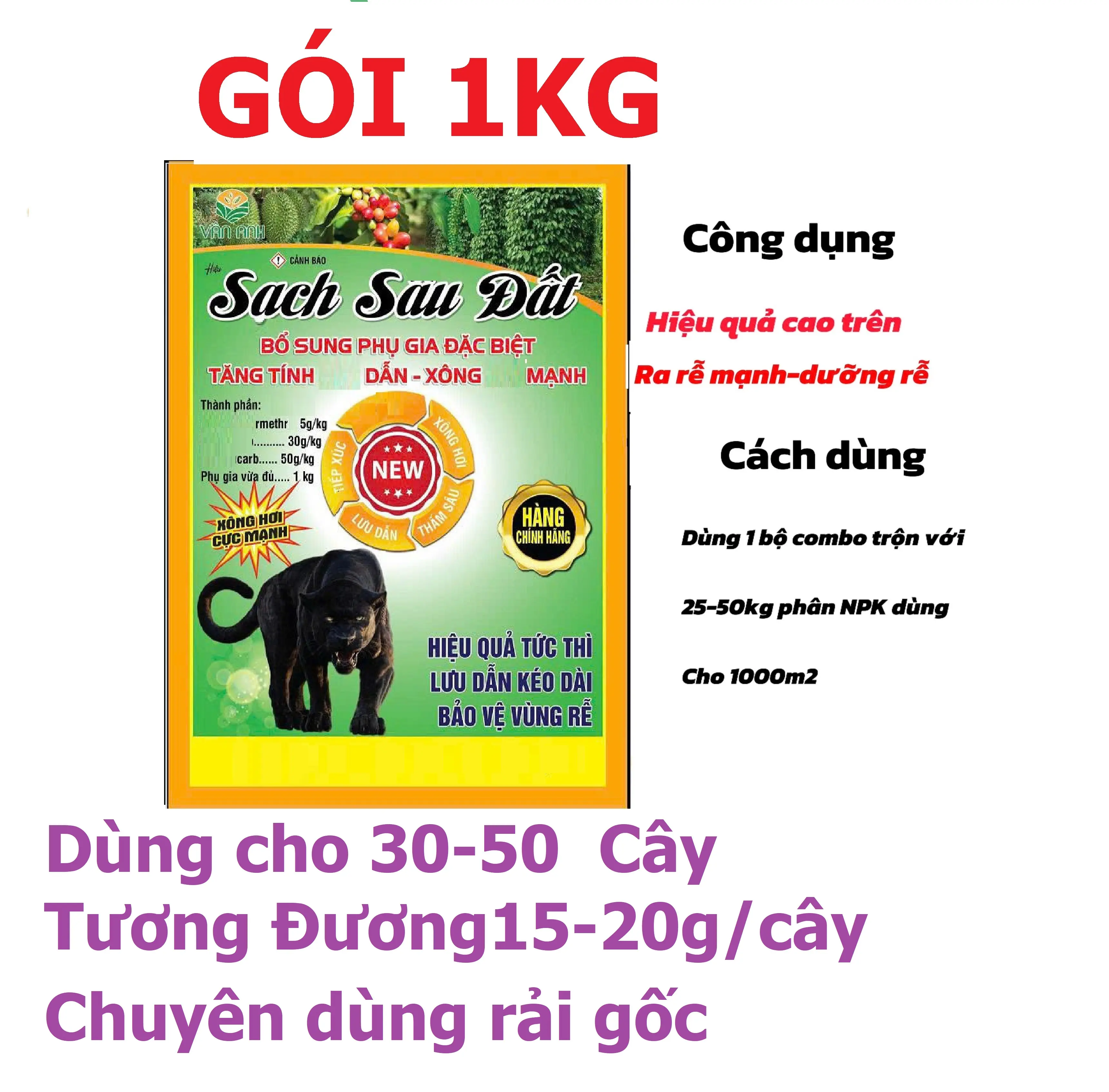 1 Gói Sạch Sau Đất 1kg - Sạch Sau Đất - Gói 1kg