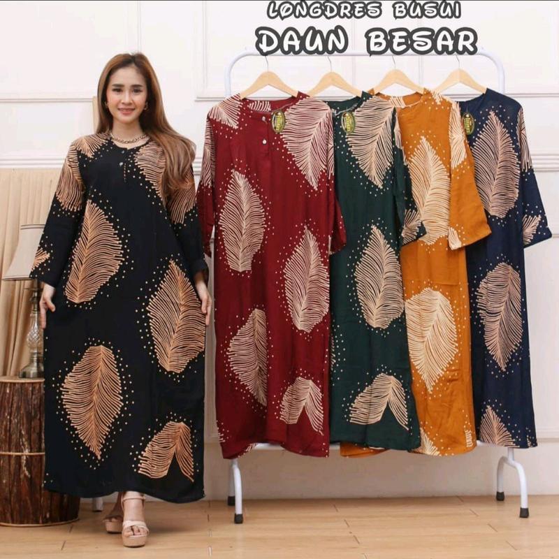PROMO 100rb dapat 3pcs daster lengan panjang berbagai motif bahan rayon kancing depan busui friendly 1