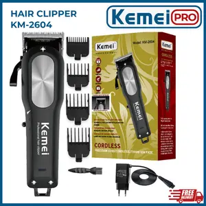 KEMEI 2604 Alat Cukur Rambut Listrik Kemei 2604 Hitam Tanpa Kabel KM-2604 Rechargeable Clipper Mesin Rambut KM2604 Hitam