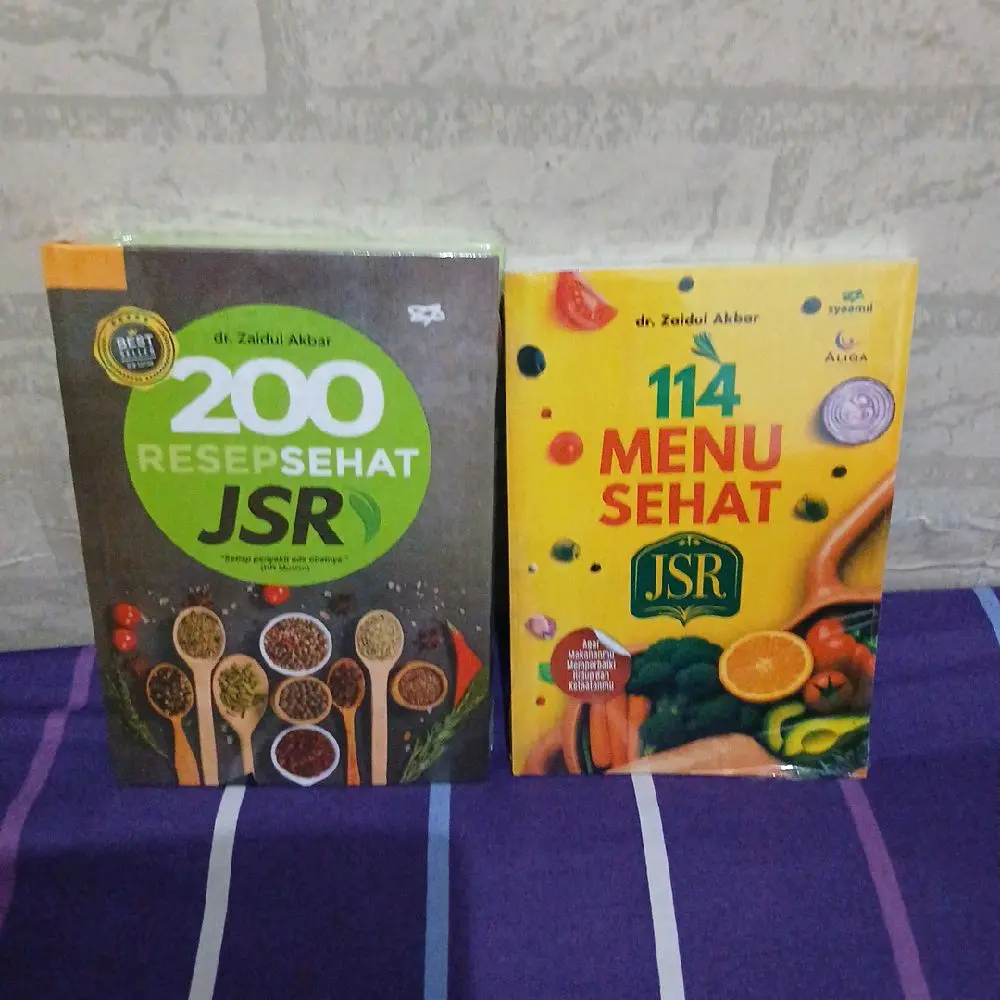 BUKU PAKET 2,200 RESEP SEHAT JSR,114 MENU SEHAT JSR,(FULL COLOR) 200 resep hard coper,menu114 shop coper.