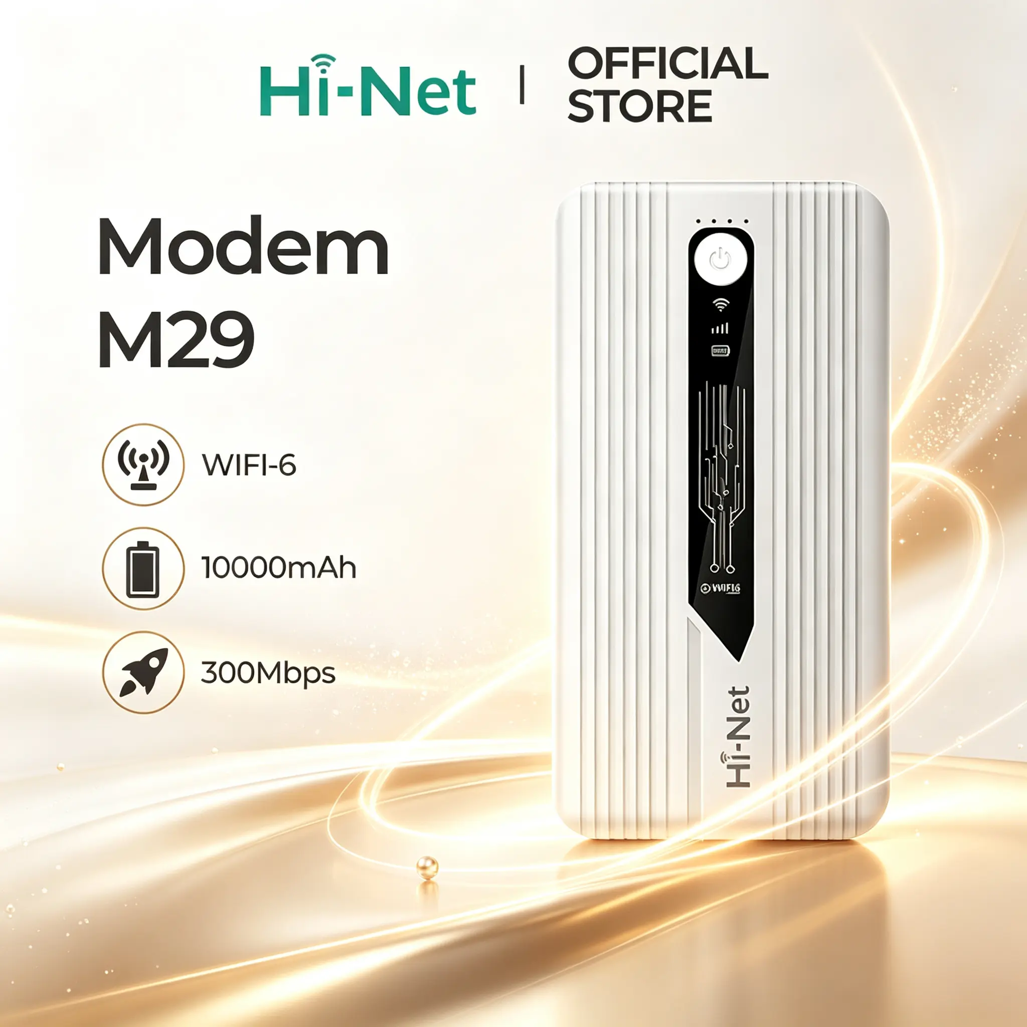 Hi-Net Modem M29 Router Wifi6 300Mbps + Powerbank 10000mAh Dual Fungsi untuk Koneksi Stabil & Isi Daya Mudah dengan Teknologi Anti Gangguan dan Dukungan Semua Kartu SIM