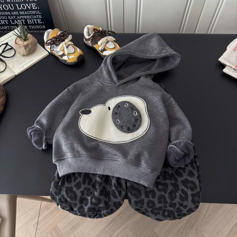 Bmn133 Bộ Nỉ Cún Quần Lót Nhung Áo Nỉ Bông kèm mũ cho cả bé trai và bé gái