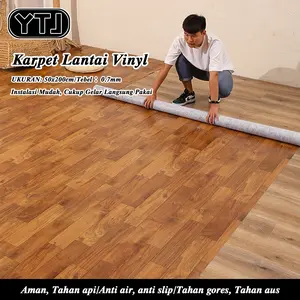 YTJ Karpet Lantai Vinyl  motif Kayu uk 50x200cm bisa custom ukuran