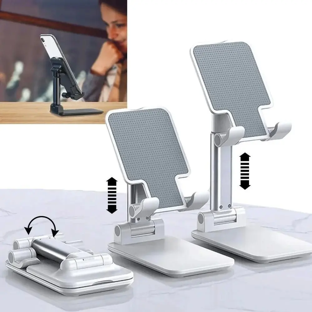 Full Metal 360 Degree Rotating Cell Phone Holder - Foldable Extension Support Table Mobile Adjustable Cell Phone Holder