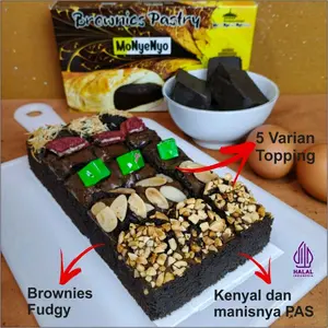 [Brownies] Brownies Fudgy Sekat isi 15 pcs dan 5 toping