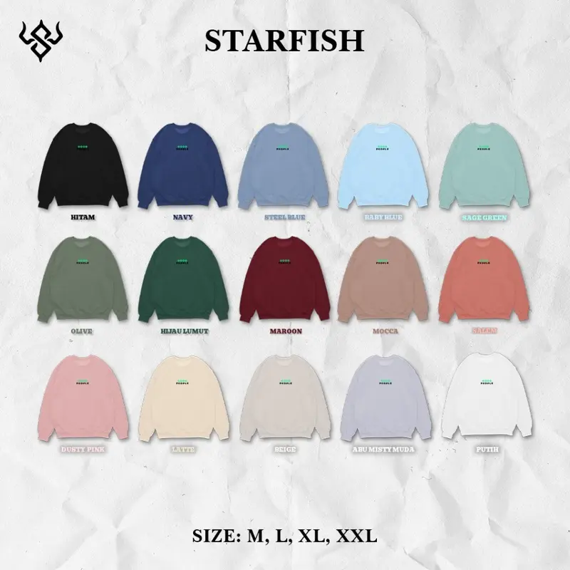 STARFISH SWEATER BASIC SABLON GLOW IN THE DARK GOOD PEOPLE SIZE M&XXL (PRIA & WANITA) 3