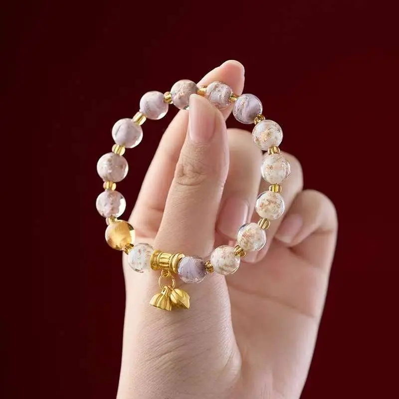 Vòng Tay Hai Màu, Dành Cho Bé Gái, Đính Kèm Thủy Tinh Dạ Quang 4