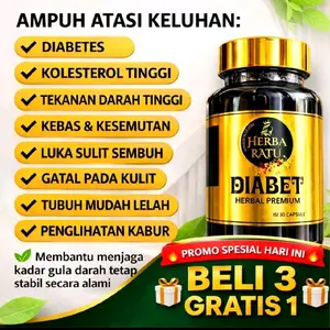 Herba Ratu Diabet Herbal Premium - Ampuh Atasi Diabetes Kolesterol Tinggi Tekanan Darah Tinggi Beli 3 Gratis 1