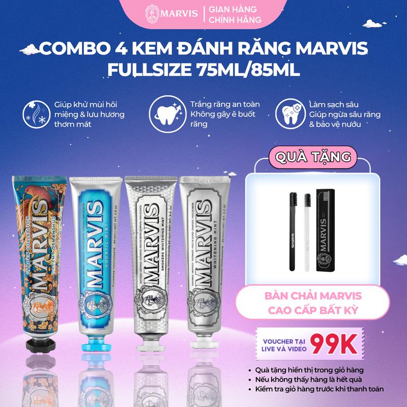 [Mua 4 Nhận 5] Combo 4 Kem đánh răng Marvis Fullsize 75ml/85ml [IH]