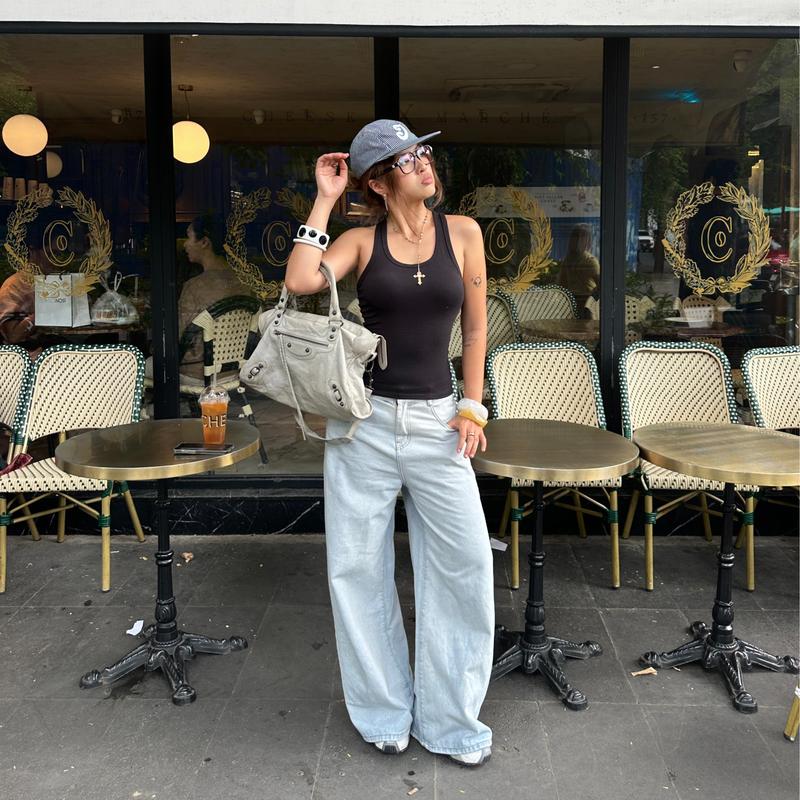 Up Size Quần Jeans Xanh Tro - Ver.3 Fold Series Calem Club chất liệu Denim form nam nữ phong cách trẻ trung năng động quần jean ống rộng