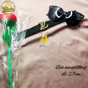 YA Belt LV | Ikat Pinggang | Gesper | Belt karet motif LV