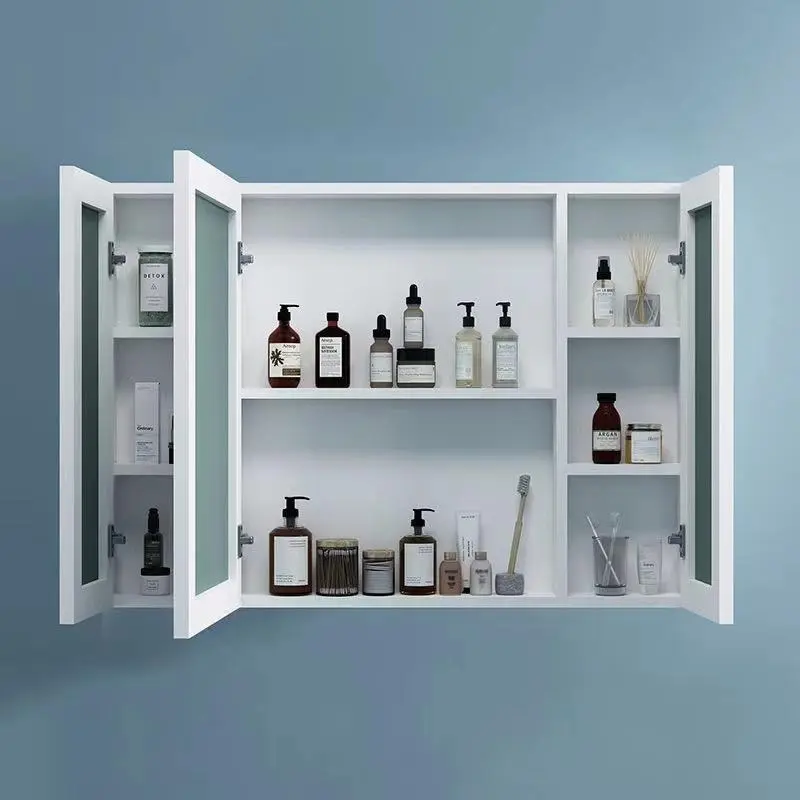 【SG-STOCK】Aluminum bathroom Mirror Cabinet Wall Makeup Cabinet Hanging Cabinet Glass Cabinet Bathroom Cabinet Makeup Mirror