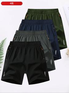メンズジッパーポケットショーツ、毎日の着用のための通気性の快適なショーツ、夏のためのカジュアルなメンズショーツ