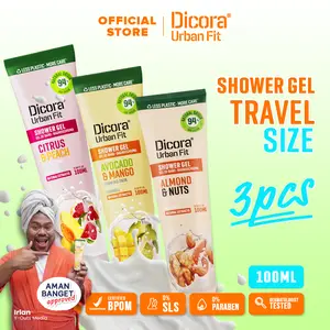 [ BUNDLE 3 PCS ] Dicora Urban Fit All Variant Shower Gel 100ml Travel Combo