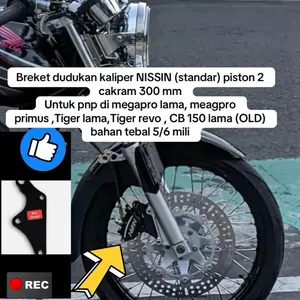 Breket bereket dudukan kaliper piston 2 NISSIN cakram300 mm untuk pnp di megapro lama,megapro primus ,Tiger lama ,Tiger revo ,cb150 lama OLD