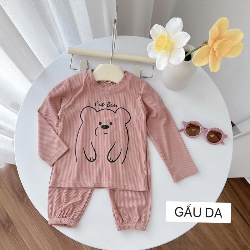 [ THU 2025] Bộ dài tay cotton tăm peptit mềm nhiều màu hình dễ thương cho bé