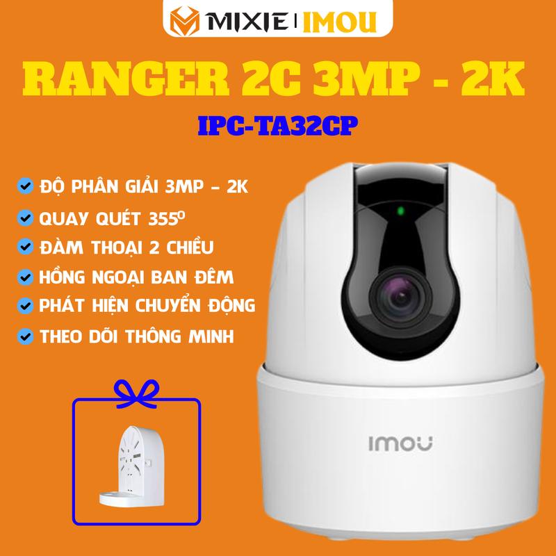   TẶNG KÈM CHÂN ĐẾ  CAMERA IMOU Ranger 2C - 3MP -TA32CP I Đàm thoại 2 chiều I Phát hiện con người I Xoay toàn cảnh 360 I Bảo hành 2 năm camera  ta32 camera  ranger 2c camera  imou imou  ranger 