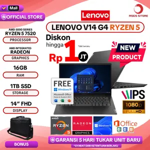 LAPTOP LENOVO V14 G4 RYZEN 5 7520 16GB 1TB SSD WIN 11+OFFICE 2024  14" FHD IPS