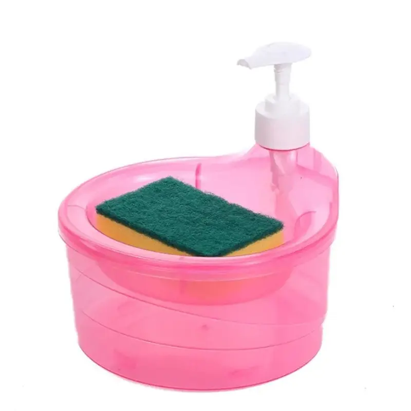 Tempat Sabun Cuci Piring + Spons / Wadah Sunlight Model Bulat / Dispenser Botol Soap Pump 3