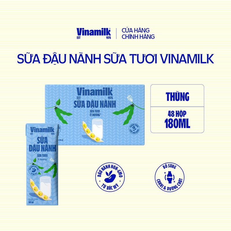 Thùng Sữa đậu nành Sữa Tươi Vinamilk 180ml - 48 hộp/Thùng