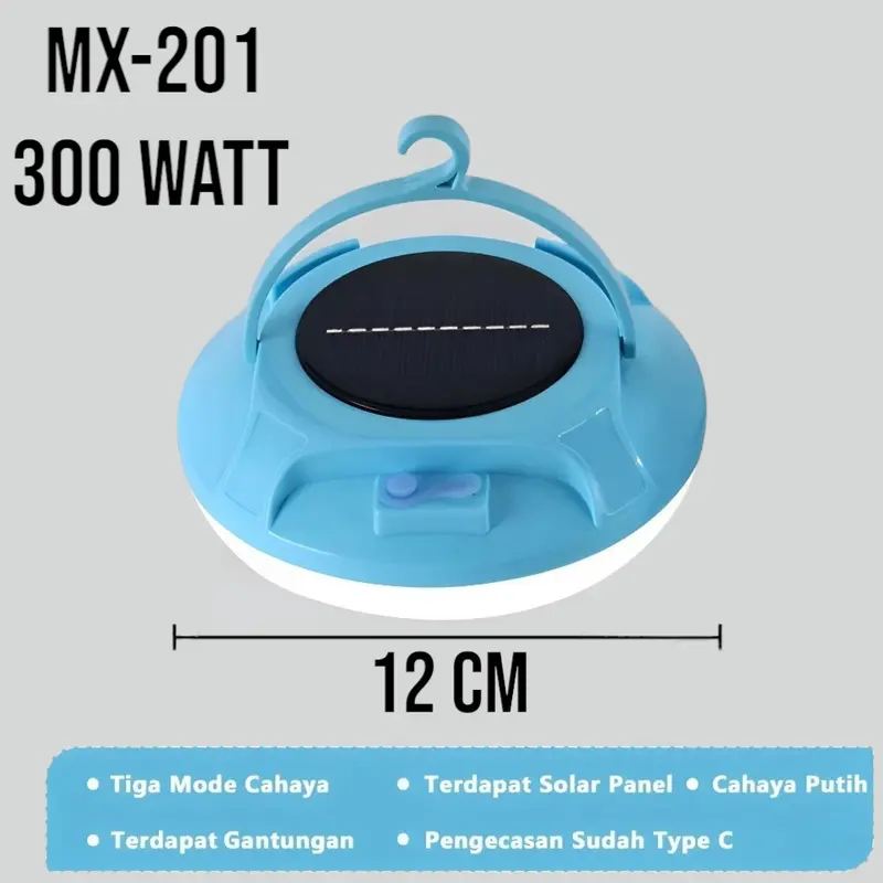 Lampu Emergency MAX POWER 300 Watt 400 Watt 600 Watt UFO Gantung Solar Panel Camping Lamp Cahaya PUTIH Super Terang Gantung Tahan lama Kemah camping Memancing 6