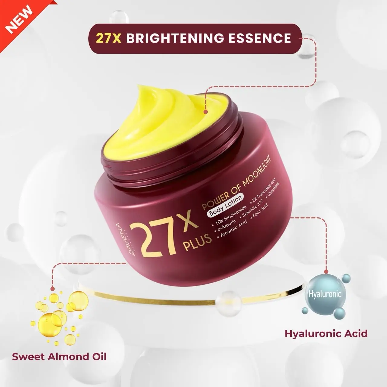 NEW PRODUCT BODY LOTION 27X PLUS POWER MOONLIGHT | DAVIENA SKINCARE Tubuh Mencerahkan Perawatan Handbody