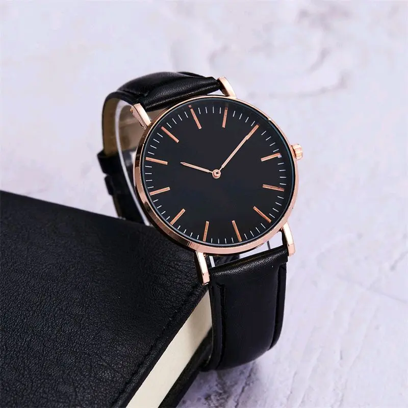 Promo!! Jam Tangan Kulit Grosir Murah Premium Pria Wanita Quartz DD003